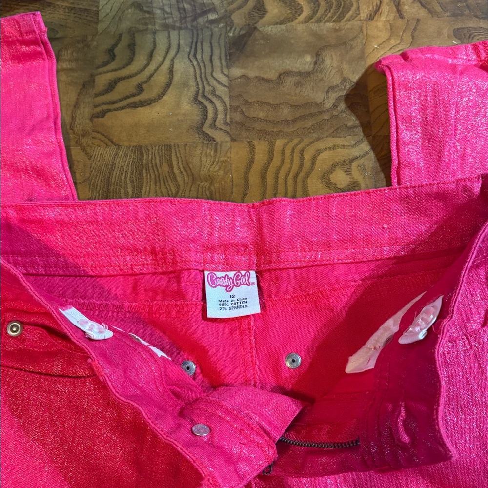 Sparkling Hot Pink Skinny Jeans - Picture 3 of 4